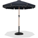 Meridian Amalfi Black Fabric With Cream Piping / Matte Black Aluminum Patio Umbrella with Base Sets IMAGE 1