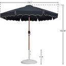 Meridian Amalfi Black Fabric With Cream Piping / Matte White Aluminum Patio Umbrella with Base Sets IMAGE 16