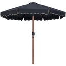 Meridian Amalfi Black Fabric With Cream Piping / Matte White Aluminum Patio Umbrella with Base Sets IMAGE 3