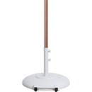 Meridian Amalfi Black Fabric With Cream Piping / Matte White Aluminum Patio Umbrella with Base Sets IMAGE 5