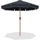 Meridian Amalfi Black With Cream Piping Fabric Patio Umbrellas IMAGE 1