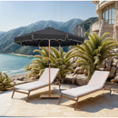 Meridian Amalfi Black With Cream Piping Fabric Patio Umbrellas IMAGE 2