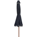 Meridian Amalfi Black With Cream Piping Fabric Patio Umbrellas IMAGE 3