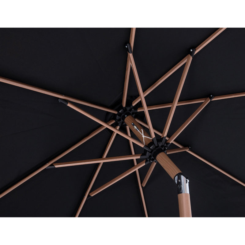 Meridian Amalfi Black With Cream Piping Fabric Patio Umbrellas IMAGE 7
