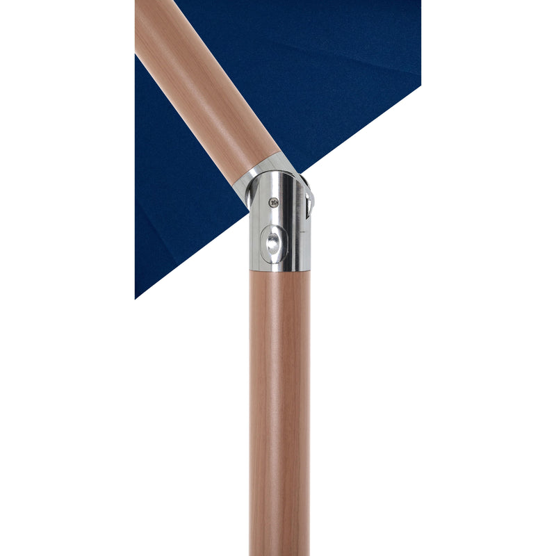 Meridian Amalfi Navy Fabric With Cream Piping / Matte Black Aluminum Patio Umbrella with Base Sets IMAGE 15