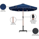 Meridian Amalfi Navy Fabric With Cream Piping / Matte Black Aluminum Patio Umbrella with Base Sets IMAGE 19