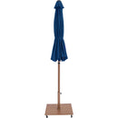 Meridian Amalfi Navy Fabric With Cream Piping / Teak Aluminum Patio Umbrella with Base Sets IMAGE 13