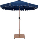 Meridian Amalfi Navy Fabric With Cream Piping / Teak Aluminum Patio Umbrella with Base Sets IMAGE 3