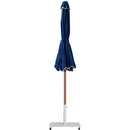 Meridian Amalfi Navy Fabric With Cream Piping / Matte White Aluminum Patio Umbrella with Base Sets IMAGE 13