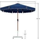 Meridian Amalfi Navy Fabric With Cream Piping / Matte White Aluminum Patio Umbrella with Base Sets IMAGE 18