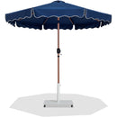 Meridian Amalfi Navy Fabric With Cream Piping / Matte White Aluminum Patio Umbrella with Base Sets IMAGE 1