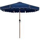 Meridian Amalfi Navy Fabric With Cream Piping / Matte White Aluminum Patio Umbrella with Base Sets IMAGE 3