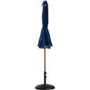 Meridian Amalfi Navy Fabric With Cream Piping / Matte Black Aluminum Patio Umbrella with Base Sets IMAGE 11