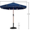 Meridian Amalfi Navy Fabric With Cream Piping / Matte Black Aluminum Patio Umbrella with Base Sets IMAGE 16