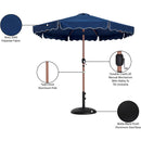 Meridian Amalfi Navy Fabric With Cream Piping / Matte Black Aluminum Patio Umbrella with Base Sets IMAGE 17