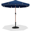 Meridian Amalfi Navy Fabric With Cream Piping / Matte Black Aluminum Patio Umbrella with Base Sets IMAGE 1