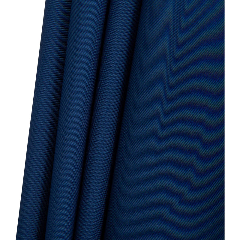Meridian Amalfi Navy Fabric With Cream Piping / Teak Aluminum Patio Umbrella with Base Sets IMAGE 15