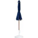 Meridian Amalfi Navy Fabric With Cream Piping / Matte White Aluminum Patio Umbrella with Base Sets IMAGE 11