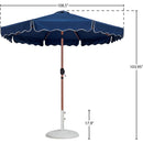 Meridian Amalfi Navy Fabric With Cream Piping / Matte White Aluminum Patio Umbrella with Base Sets IMAGE 16