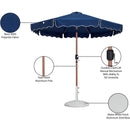Meridian Amalfi Navy Fabric With Cream Piping / Matte White Aluminum Patio Umbrella with Base Sets IMAGE 17