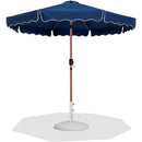 Meridian Amalfi Navy Fabric With Cream Piping / Matte White Aluminum Patio Umbrella with Base Sets IMAGE 1