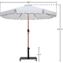 Meridian Amalfi White Fabric With Black Piping / Matte Black Aluminum Patio Umbrella with Base Sets IMAGE 18