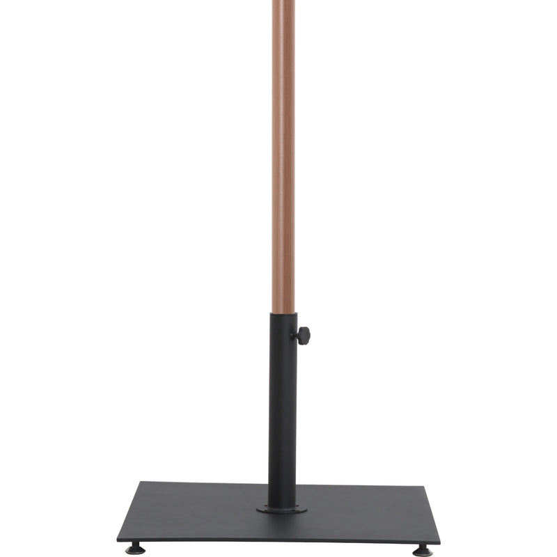 Meridian Amalfi White Fabric With Black Piping / Matte Black Aluminum Patio Umbrella with Base Sets IMAGE 5