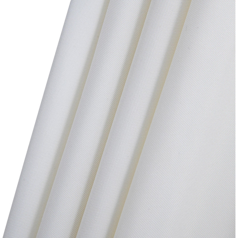 Meridian Amalfi White Fabric With Black Piping / Teak Aluminum Patio Umbrella with Base Sets IMAGE 17