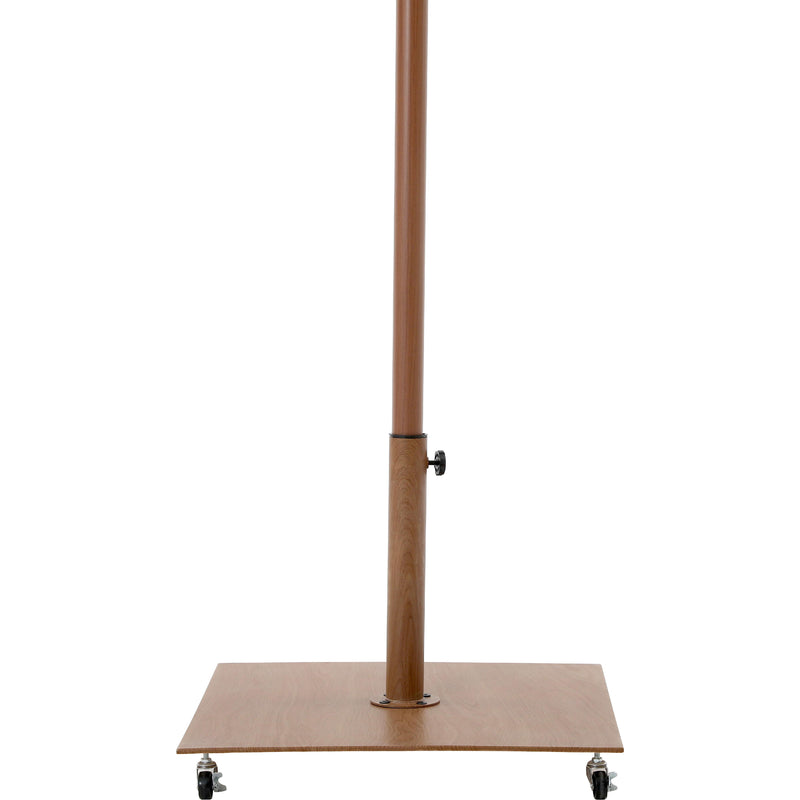 Meridian Amalfi White Fabric With Black Piping / Teak Aluminum Patio Umbrella with Base Sets IMAGE 4