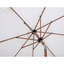 Meridian Amalfi White Fabric With Black Piping / Matte White Aluminum Patio Umbrella with Base Sets IMAGE 16