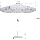 Meridian Amalfi White Fabric With Black Piping / Matte White Aluminum Patio Umbrella with Base Sets IMAGE 18