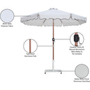 Meridian Amalfi White Fabric With Black Piping / Matte White Aluminum Patio Umbrella with Base Sets IMAGE 19