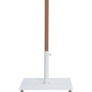 Meridian Amalfi White Fabric With Black Piping / Matte White Aluminum Patio Umbrella with Base Sets IMAGE 5