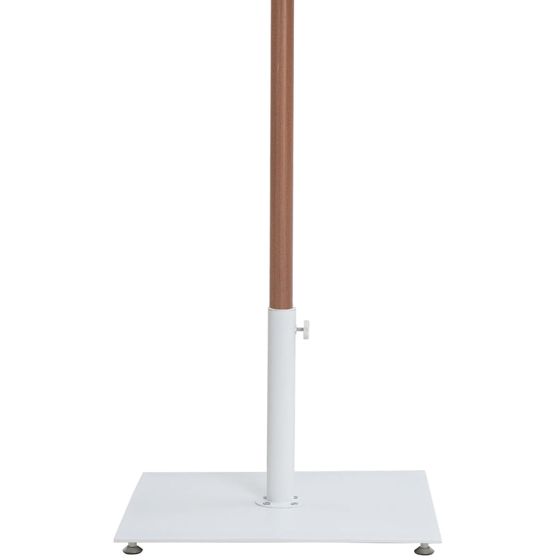 Meridian Amalfi White Fabric With Black Piping / Matte White Aluminum Patio Umbrella with Base Sets IMAGE 5