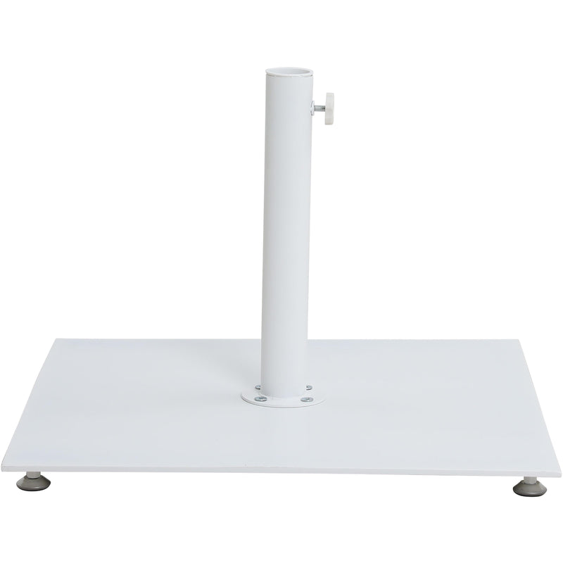 Meridian Amalfi White Fabric With Black Piping / Matte White Aluminum Patio Umbrella with Base Sets IMAGE 6