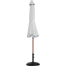 Meridian Amalfi White Fabric With Black Piping / Matte Black Aluminum Patio Umbrella with Base Sets IMAGE 11