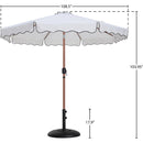 Meridian Amalfi White Fabric With Black Piping / Matte Black Aluminum Patio Umbrella with Base Sets IMAGE 16