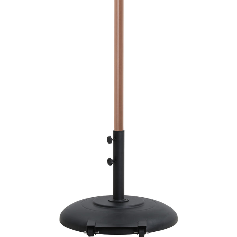 Meridian Amalfi White Fabric With Black Piping / Matte Black Aluminum Patio Umbrella with Base Sets IMAGE 5