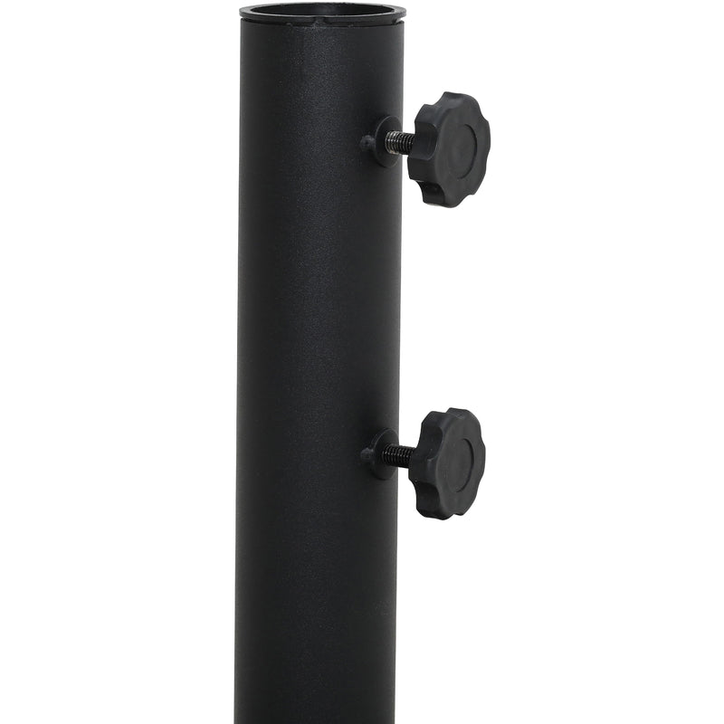 Meridian Amalfi White Fabric With Black Piping / Matte Black Aluminum Patio Umbrella with Base Sets IMAGE 9