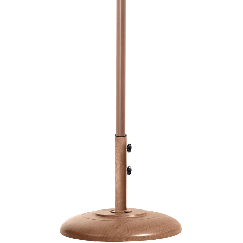 Meridian Amalfi White Fabric With Black Piping / Teak Aluminum Patio Umbrella with Base Sets IMAGE 4