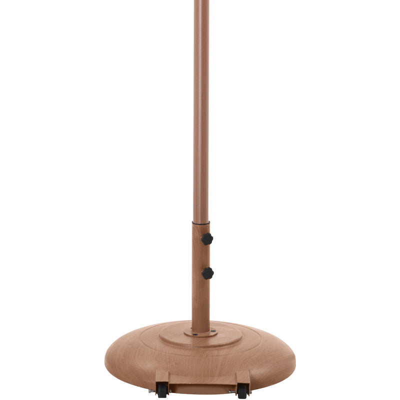 Meridian Amalfi White Fabric With Black Piping / Teak Aluminum Patio Umbrella with Base Sets IMAGE 5