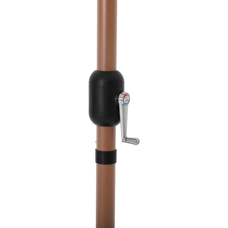 Meridian Amalfi White Fabric With Black Piping / Matte White Aluminum Patio Umbrella with Base Sets IMAGE 10