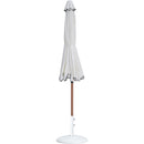 Meridian Amalfi White Fabric With Black Piping / Matte White Aluminum Patio Umbrella with Base Sets IMAGE 11