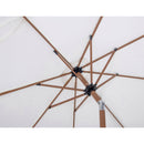 Meridian Amalfi White Fabric With Black Piping / Matte White Aluminum Patio Umbrella with Base Sets IMAGE 14