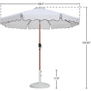 Meridian Amalfi White Fabric With Black Piping / Matte White Aluminum Patio Umbrella with Base Sets IMAGE 16
