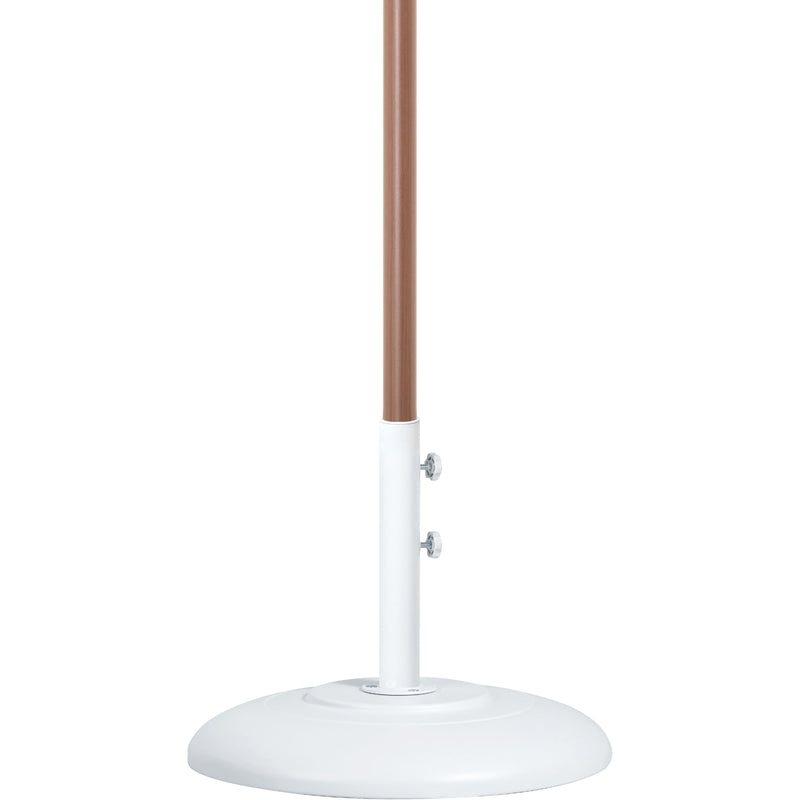 Meridian Amalfi White Fabric With Black Piping / Matte White Aluminum Patio Umbrella with Base Sets IMAGE 4