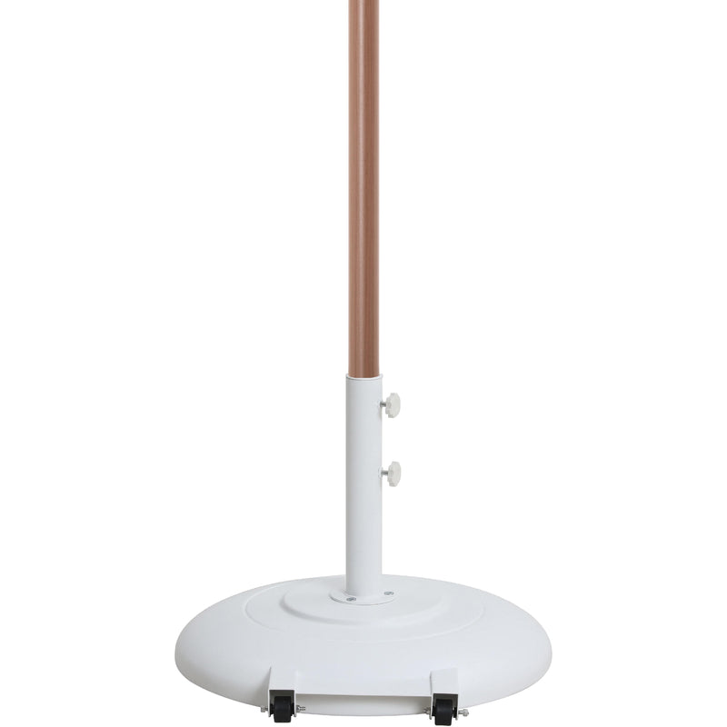 Meridian Amalfi White Fabric With Black Piping / Matte White Aluminum Patio Umbrella with Base Sets IMAGE 5