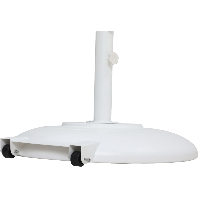 Meridian Amalfi White Fabric With Black Piping / Matte White Aluminum Patio Umbrella with Base Sets IMAGE 7