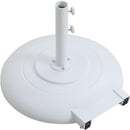 Meridian Amalfi White Fabric With Black Piping / Matte White Aluminum Patio Umbrella with Base Sets IMAGE 8