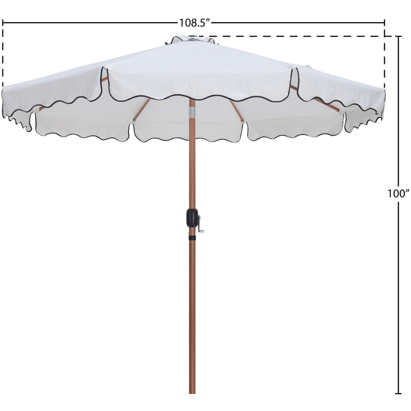 Meridian Amalfi White With Black Piping Fabric Patio Umbrellas IMAGE 10